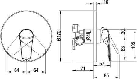 Смеситель Villeroy & Boch O.novo Start TVS10535211061 для душа 