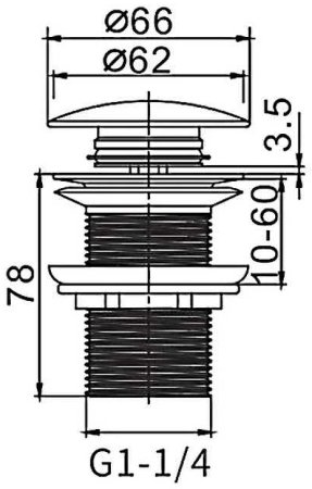 Донный клапан Frap F65-3 click-clack Хром 