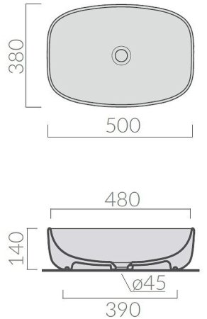 Раковина-чаша Galassia Dream 50 7301GM Серая матовая 