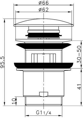 Донный клапан Frap F60 click-clack Хром 