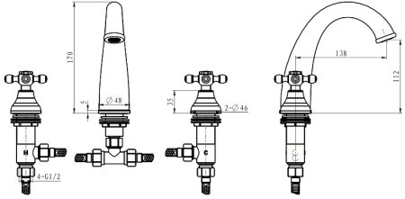 Смеситель для раковины Boheme Flora 277-FL Хром 