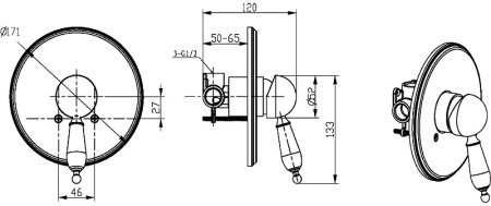 Смеситель для душа Boheme Provanse Ripresa 365 Бронза 