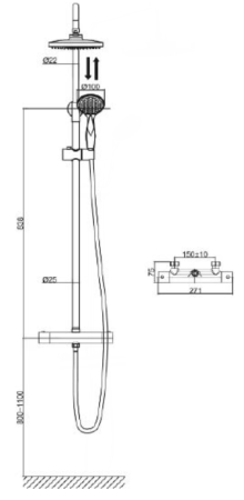 Душевая система D&K Potsdam DA2123701B10 хром 