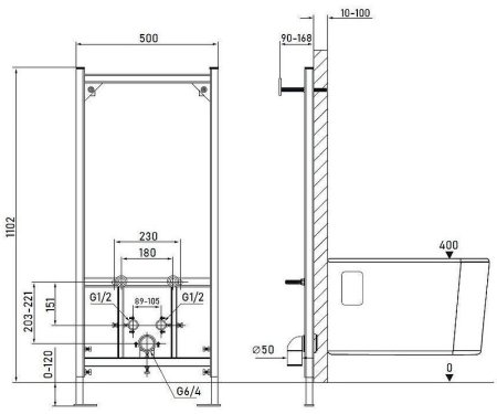 Инсталляция Allen Brau Base 9.30001.20 для биде Синяя 
