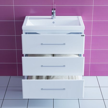 Тумба Санта Омега 70 напольная 3 ящика с умывальником Фостер 70 