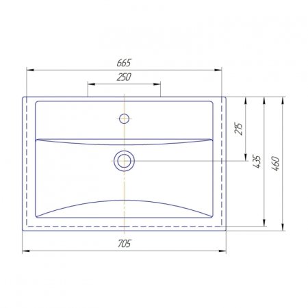 Тумба Санта Омега 70 напольная 3 ящика с умывальником Фостер 70 