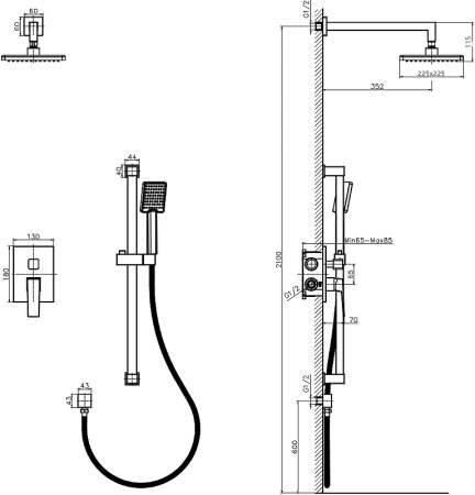 Душевая система Rush Thira TR3635-41 Хром 