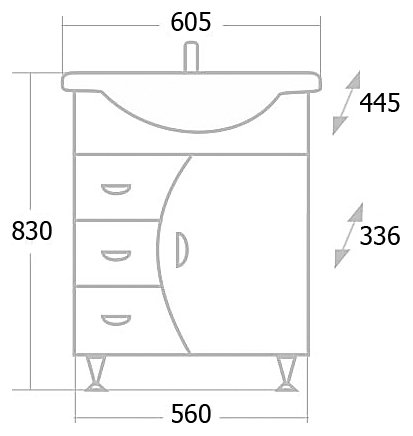 Тумба с раковиной Onika Луна 60 