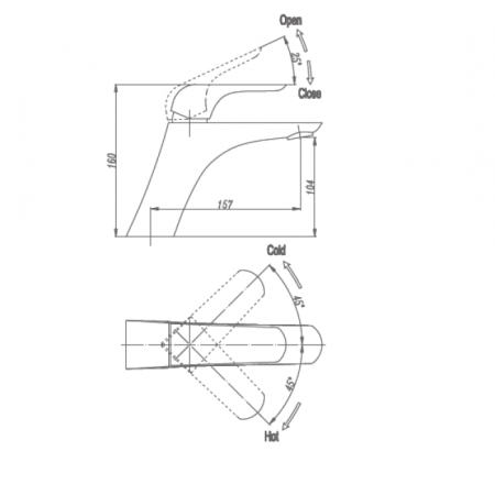 Смеситель для раковина Landberg LB-13201-D120 Хром 