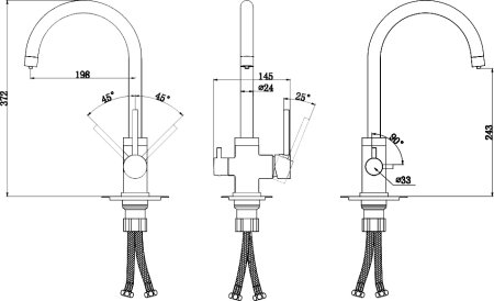 Смеситель Paulmark Essen Es213211-G для кухонной мойки, золотой 