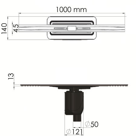 Душевой лоток Berges Simpel 1000 090013 с решеткой Хром матовый 