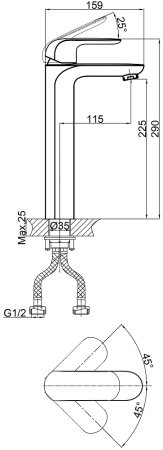 Смеситель D&K Gondolla DA1022001 для раковины 