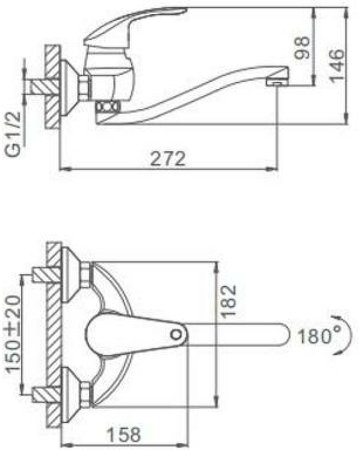 Смеситель для кухни Frap H21 F4621 Хром 