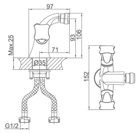 Смеситель D&K Grimm Hessen DA1382201 для биде 