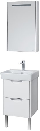 Зеркальный шкаф Aquaton Сильва 50 L 1A215502SIW7L с подсветкой Дуб полярный 