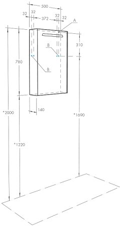 Зеркальный шкаф Aquaton Сильва 50 L 1A215502SIW7L с подсветкой Дуб полярный 