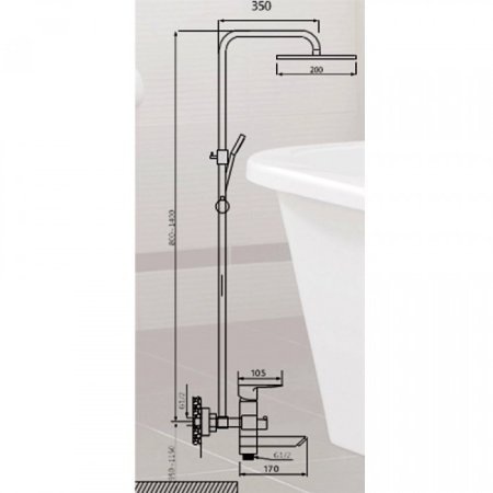 Душевая система ViEiR V263562-C Черный/Хром 