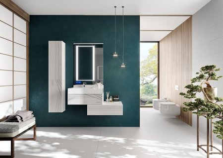 Тумба под раковину Aquaton Сакура 80 1A236401SKW80 подвесная Ольха наварра Белый глянец 