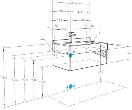 Тумба под раковину Aquaton Сакура 80 1A236401SKW80 подвесная Ольха наварра Белый глянец 