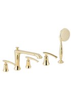 Смеситель на борт ванной с душем AltroBagno Beatrice 02-01.03 Or золото