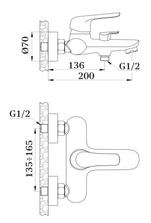 Cмеситель для ванны GANZER GZ24031-F Белый 