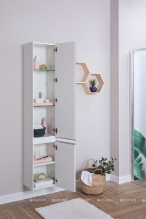 Шкаф-пенал для ванной Aquanet Гласс 35 белый 