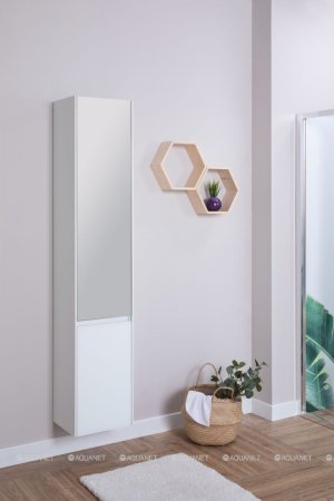 Шкаф-пенал для ванной Aquanet Гласс 35 белый 