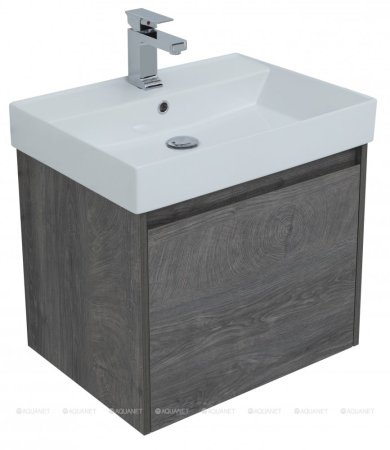 Тумба с раковиной Aquanet Nova Lite 60 дуб рошелье (1 ящик) 