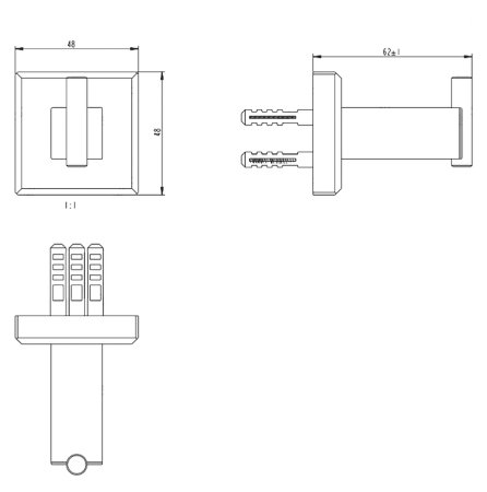 Крючок Melana MLN-862008P Хром 