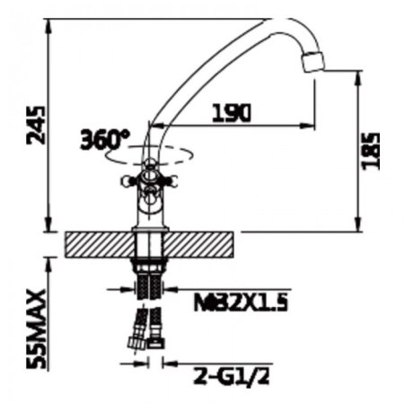 Cмеситель для кухни ViEiR V130122 Хром 