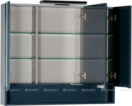 Зеркало-шкаф Aquanet Виго 100 сине-серый 