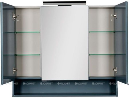 Зеркало-шкаф Aquanet Виго 100 сине-серый 