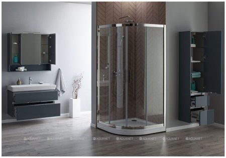 Зеркало-шкаф Aquanet Виго 100 сине-серый 