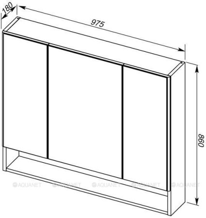 Зеркало-шкаф Aquanet Виго 100 сине-серый 