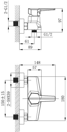Гигиенический душ со смесителем Rossinka RS44-52 Хром 