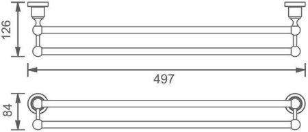 Полотенцедержатель Aquanet 3818D двойной латунь 