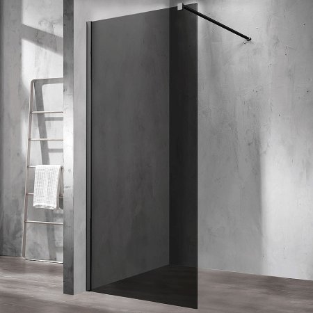 Душевая перегородка Vincea Walk-In 80 VSW-1H800CGB профиль Черный матовый стекло тонированное 