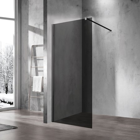 Душевая перегородка Vincea Walk-In 80 VSW-1H800CGB профиль Черный матовый стекло тонированное 