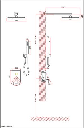 Душевая система D&K Bayern Liszt DA1515705A04 Черная матовая 