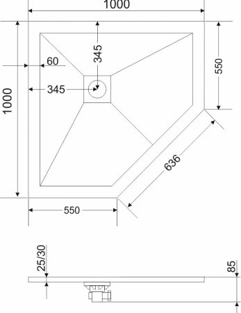 Поддон для душа RGW Stone Tray ST/T-0100W 100х100 