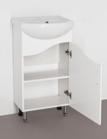 Тумба под раковину Style Line Эко Волна 2 Уют 45 Белый глянец 