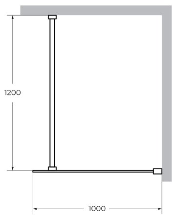 Душевая перегородка Cezares Liberta-L-1-100-120-BR-NERO стекло бронза, кронштейн 120 см 