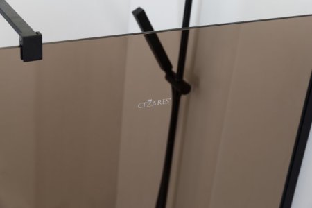 Душевая перегородка Cezares Liberta-L-1-100-120-BR-NERO стекло бронза, кронштейн 120 см 