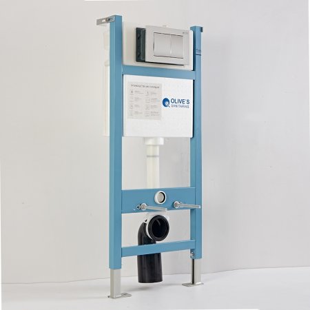 Инсталляция Olive's M48010-PR412C для унитаза клавишей смыва Хром глянцевый 