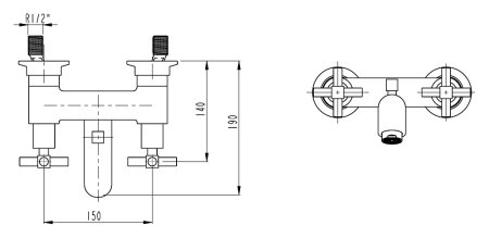 Смеситель VitrA Juno A40868EXP для ванны с душем 