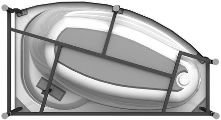 Акриловая ванна Radomir Vannesa Massage София 169х99, с каркасом, экраном и полотенцедержателем, акт 