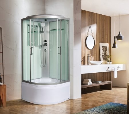 Душевая кабина WeltWasser WW500 Halle 1002 100x100 10000003243 профиль Хром стекло прозрачное 