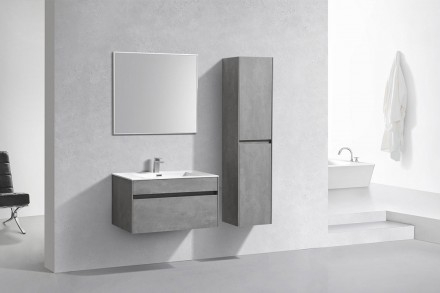 Мебель для ванной Vincea Chiara 800 подвесная, 1 ящик, Cement (белая раковина) 