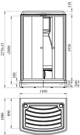 Душевая кабина Radomir Диана 3 стекло прозрачное 