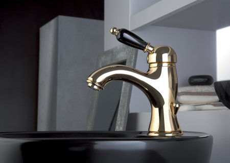 Смеситель для раковины Fiore IMPERIAL BLACK 89OO5221, золото 